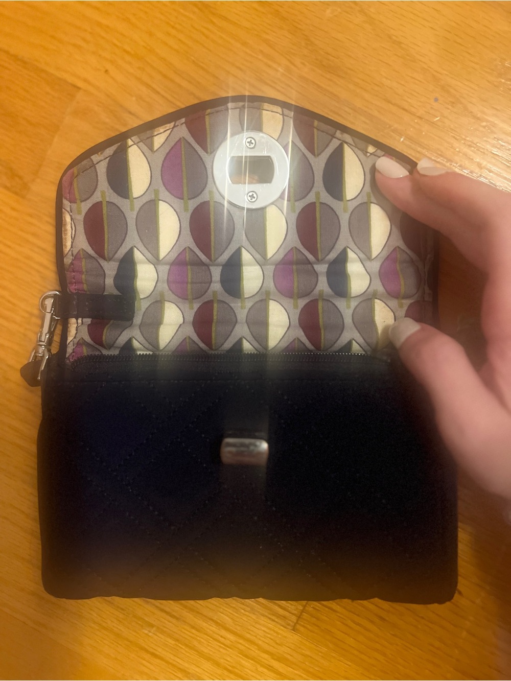 Vera Bradley Navy Quilted Wristlet Clutch - Picture 2 of 7